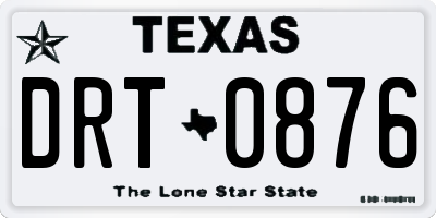 TX license plate DRT0876