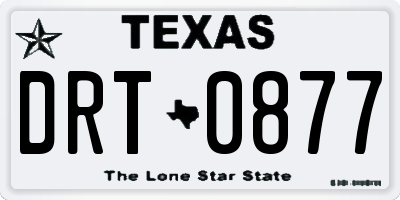 TX license plate DRT0877