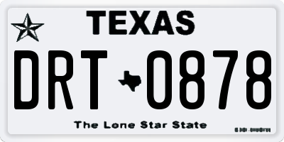 TX license plate DRT0878