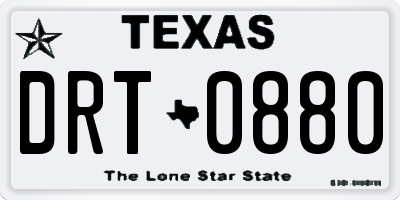 TX license plate DRT0880