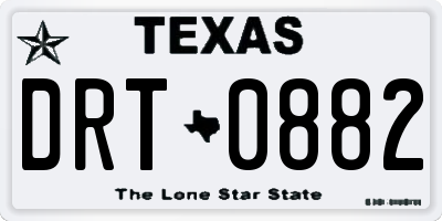 TX license plate DRT0882