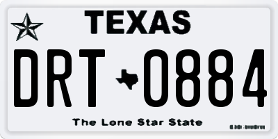 TX license plate DRT0884