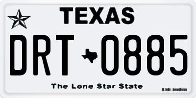 TX license plate DRT0885