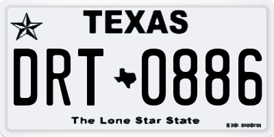 TX license plate DRT0886