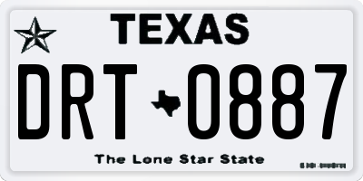 TX license plate DRT0887