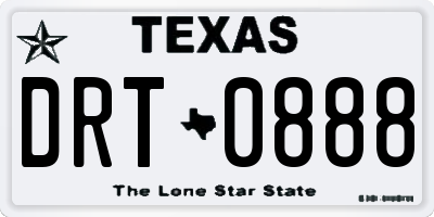 TX license plate DRT0888