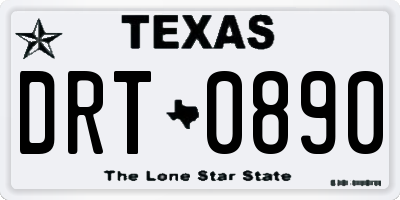 TX license plate DRT0890