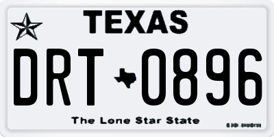 TX license plate DRT0896