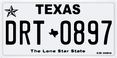 TX license plate DRT0897