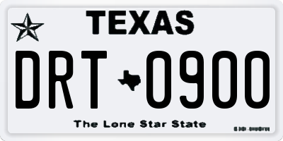 TX license plate DRT0900