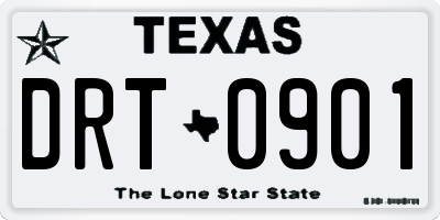 TX license plate DRT0901