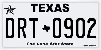 TX license plate DRT0902