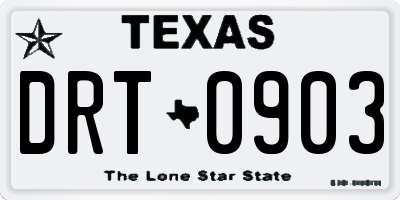 TX license plate DRT0903