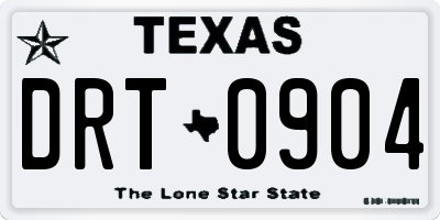 TX license plate DRT0904