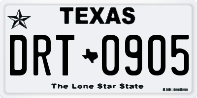 TX license plate DRT0905