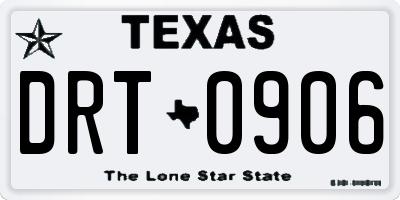 TX license plate DRT0906