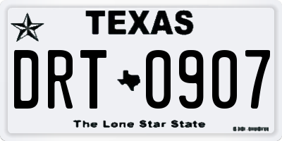 TX license plate DRT0907