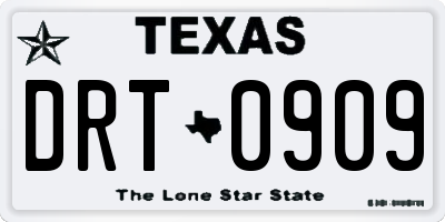 TX license plate DRT0909