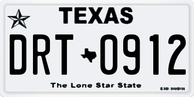 TX license plate DRT0912