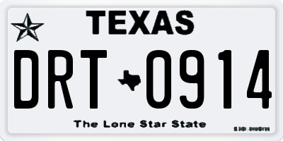 TX license plate DRT0914