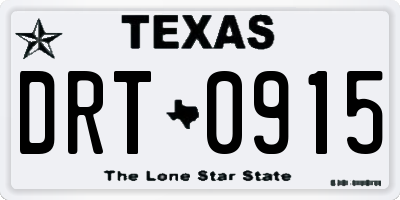 TX license plate DRT0915