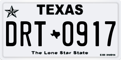 TX license plate DRT0917