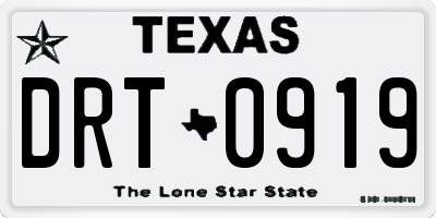 TX license plate DRT0919