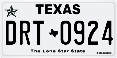 TX license plate DRT0924