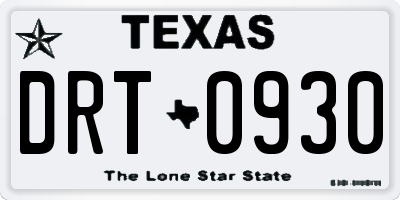 TX license plate DRT0930