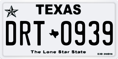 TX license plate DRT0939