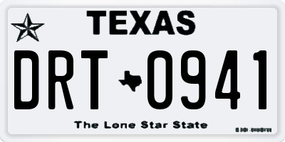 TX license plate DRT0941