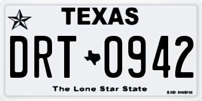 TX license plate DRT0942