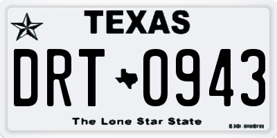 TX license plate DRT0943