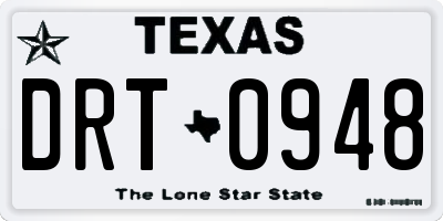 TX license plate DRT0948