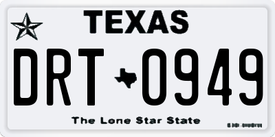 TX license plate DRT0949