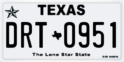 TX license plate DRT0951