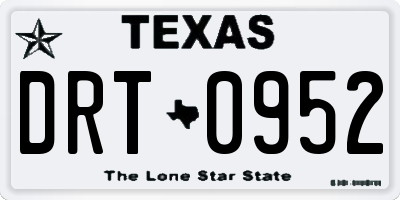 TX license plate DRT0952