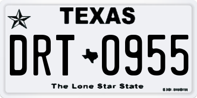 TX license plate DRT0955