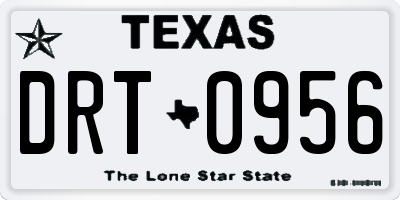 TX license plate DRT0956