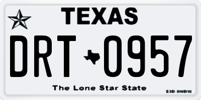 TX license plate DRT0957