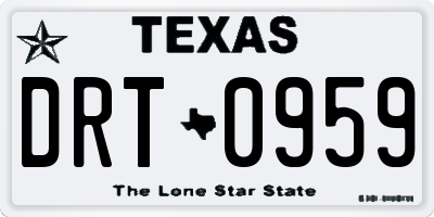 TX license plate DRT0959