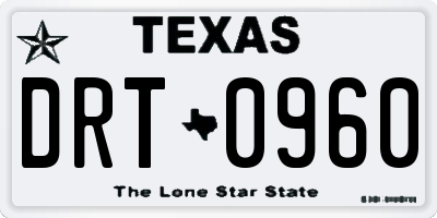 TX license plate DRT0960