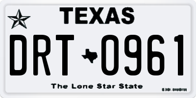 TX license plate DRT0961