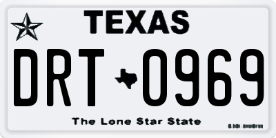 TX license plate DRT0969