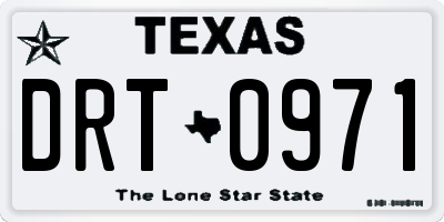 TX license plate DRT0971