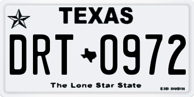 TX license plate DRT0972