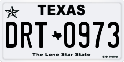 TX license plate DRT0973