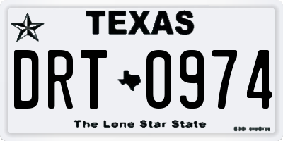 TX license plate DRT0974