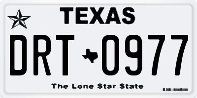 TX license plate DRT0977