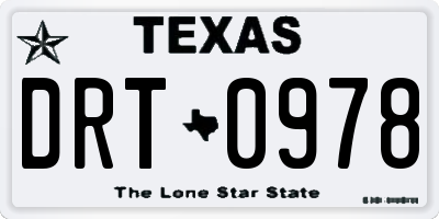 TX license plate DRT0978